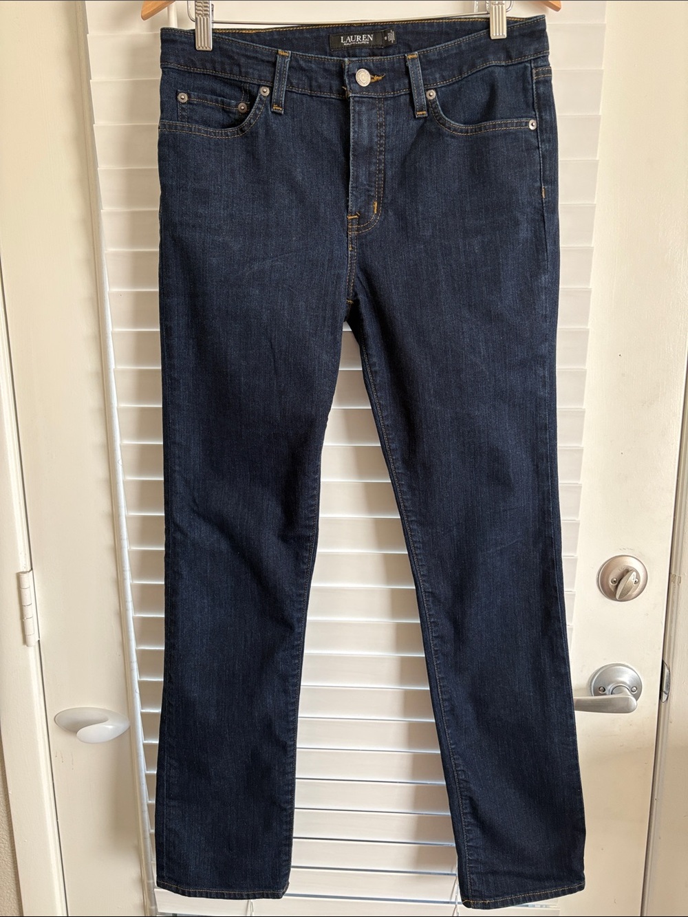 Lauren Ralph Lauren Dark Indigo Slimming Timeless Straight-Leg Jeans SZ 10x32